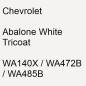 Preview: Chevrolet, Abalone White Tricoat, WA140X / WA472B / WA485B.